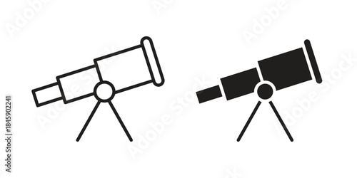 Telescope icon Collection for mobile and web apps. Editable stroke line and glyph icons.