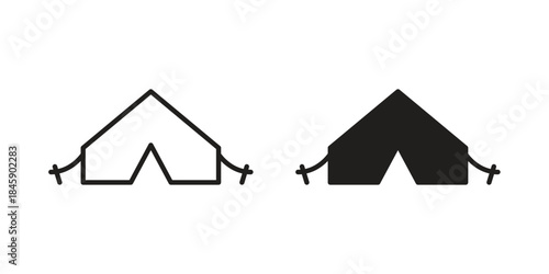 Tent icon Collection for mobile and web apps. Editable stroke line and glyph icons.