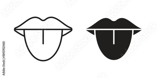 Tongue icon Collection for mobile and web apps. Editable stroke line and glyph icons.