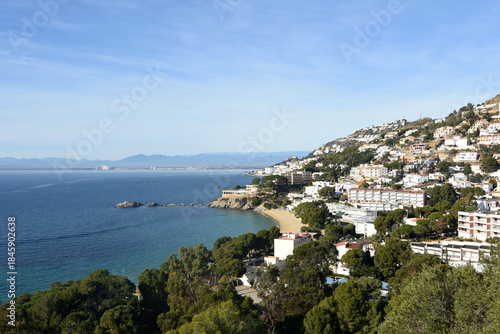 seascape of roses; la Almedrava beach, Costa brava, Girona province, Catalonia, Spain