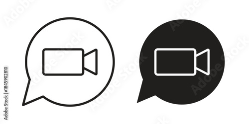 Video call icon Collection for mobile and web apps. Editable stroke line and glyph icons.