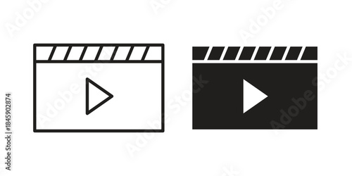 Video icon Collection for mobile and web apps. Editable stroke line and glyph icons.