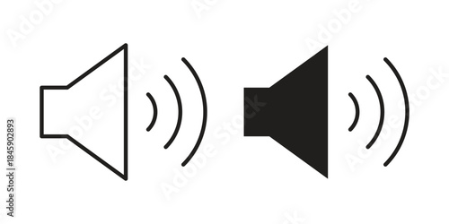 Volume icon Collection for mobile and web apps. Editable stroke line and glyph icons.