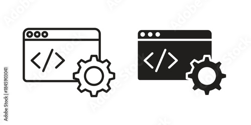 Web development icon Collection for mobile and web apps. Editable stroke line and glyph icons.