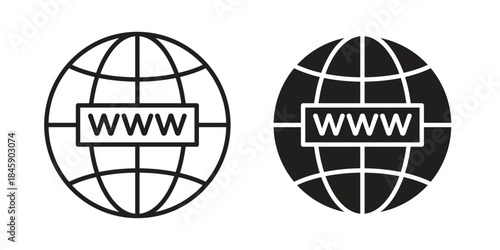 Website globe icon Collection for mobile and web apps. Editable stroke line and glyph icons.