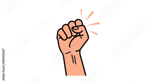 A cartoon illustration of a light-skinned hand with a closed fist, shown in a knocking gesture with radiating lines indicating impact.