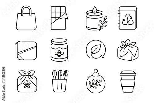 Notepad icon reusable icons incense eco candle recycled vector gift jute holder