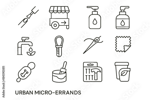 Light micro icon notepad errands service refillable vector diy eco cable urban