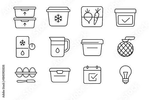 Fridge label check alert icons mindful bin icon vector clip closed symbol