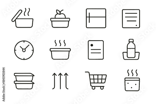 Fridge waves icons vector freshness tracker icon door bin portion mindful trays