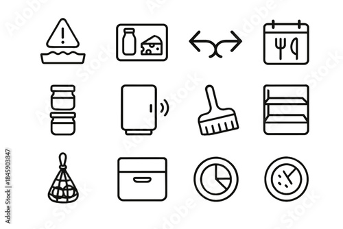 Door vector hanger control produce icon divider food fridge shelf mindful icons