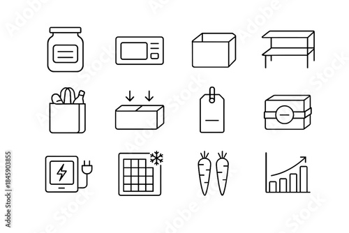 Icons dual divider icon box shelf freshness vector tracker fridge usage mindful