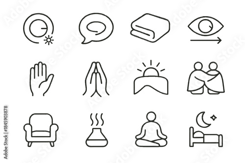 Vector warmth diffuser quiet mindful voice relaxing scent icon icons parenting cozy