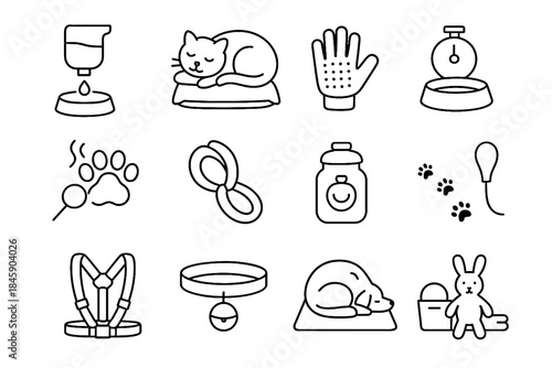 Snuggle icon calm bedtime harness vector pet mat mindful check cue trail