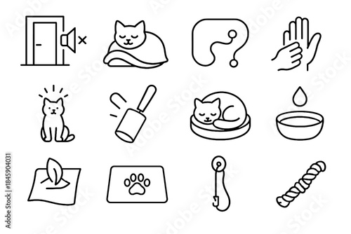 Bowl shed roller pet wipe icon vector calm icons spot brush rest