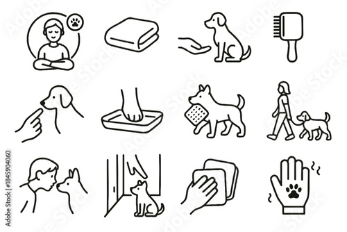 Glove minimalist daily silent pad clean pet vector icons calm icon moment