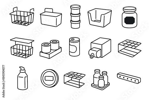 Label stand can vector pantry lid jar icons minimalist shelf icon bottle