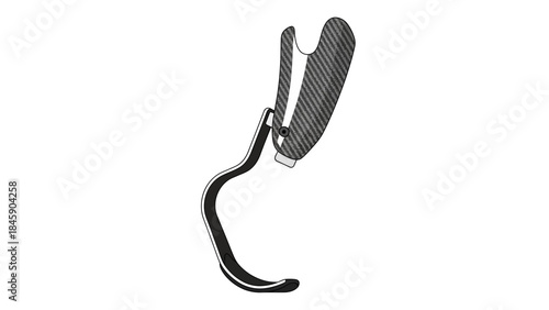 Advanced carbon fiber prosthetic leg for enhanced mobility and support.