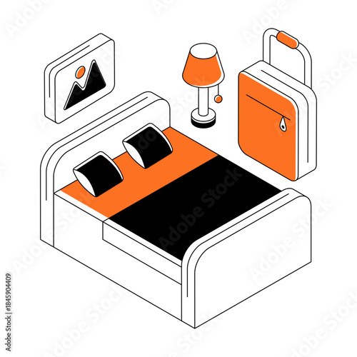 Premium download illustration of hotel room