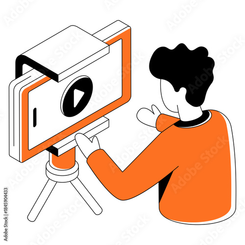 Unique design illustration of video recording