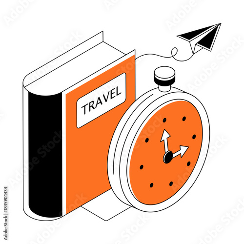 Editable design illustration of travel book