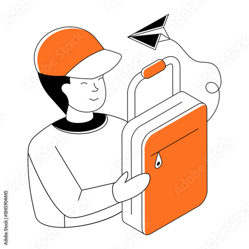 Creative design illustration of tourist