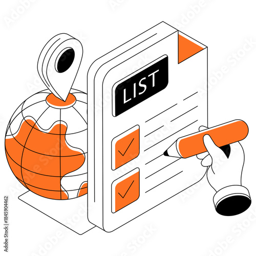 Premium download illustration of travel list