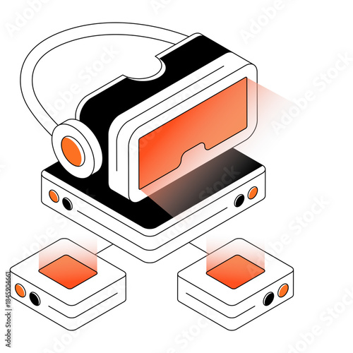 A unique design illustration of VR goggles