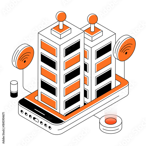 Creative design illustration of smart city
