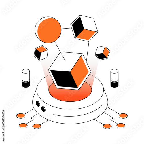 Modern design illustration of blockchain
