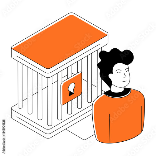 Unique design illustration of prisoner