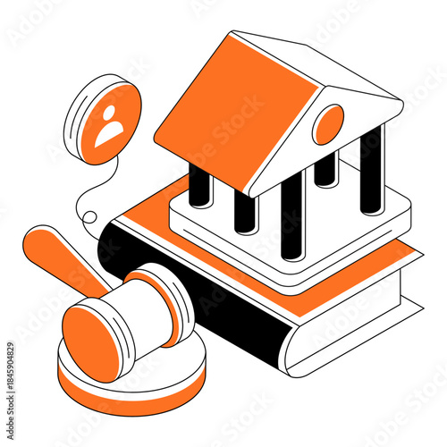 Creative design illustration of court building