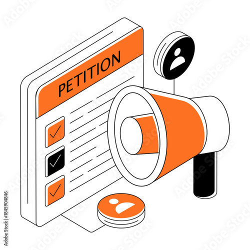 Modern design illustration of petition