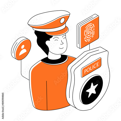 Perfect design illustration of policeman