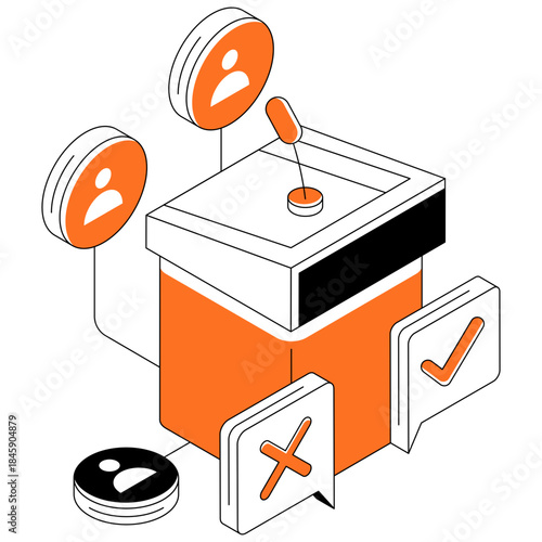 A unique design illustration of voting