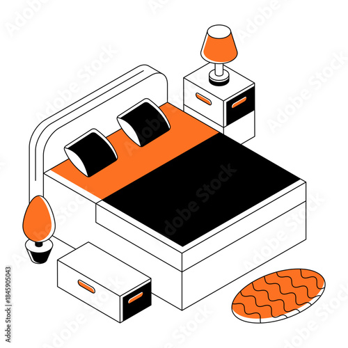 Creative design illustration of bedroom