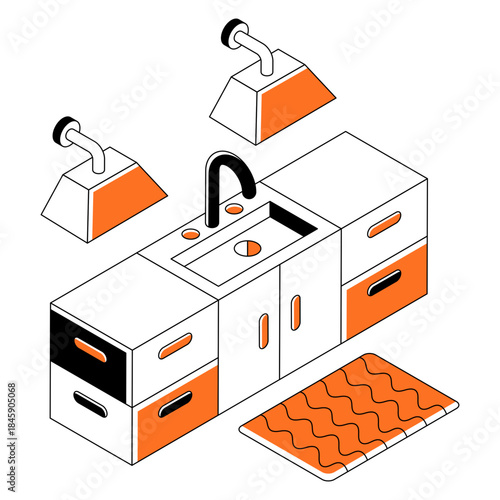 Modern design illustration of kitchen