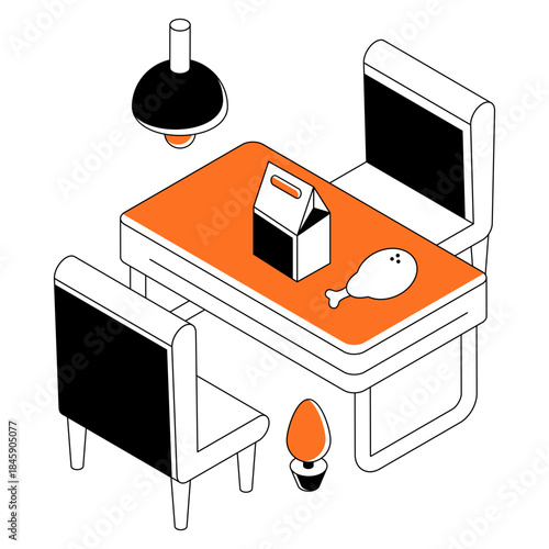 Food on table denoting concept of dining table
