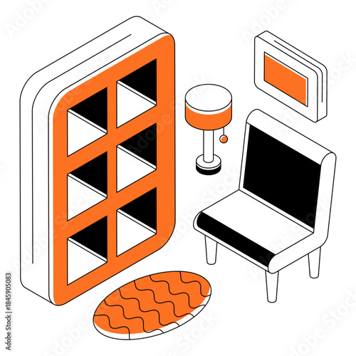 A unique design illustration of study room