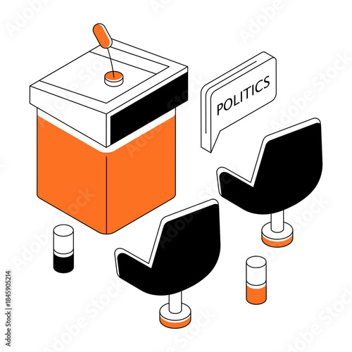 Editable design illustration of political speech