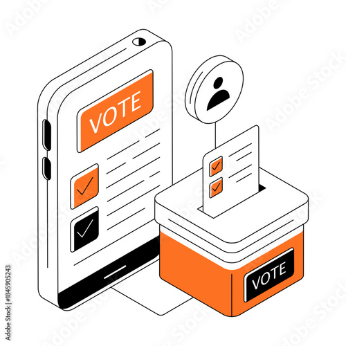 An eye catching design illustration of polling station