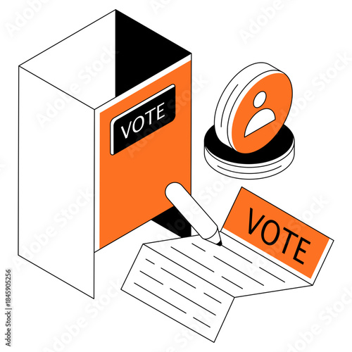 Editable design illustration of vote writing
