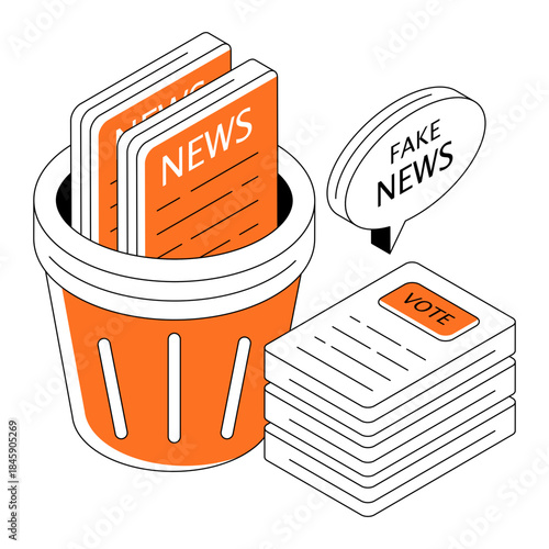 Editable design illustration of fake news