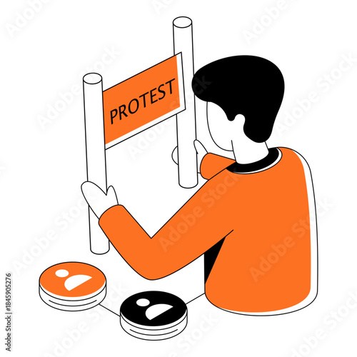 Modern design illustration of protest