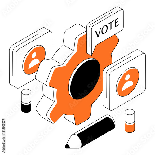 Perfect design illustration of voter setting