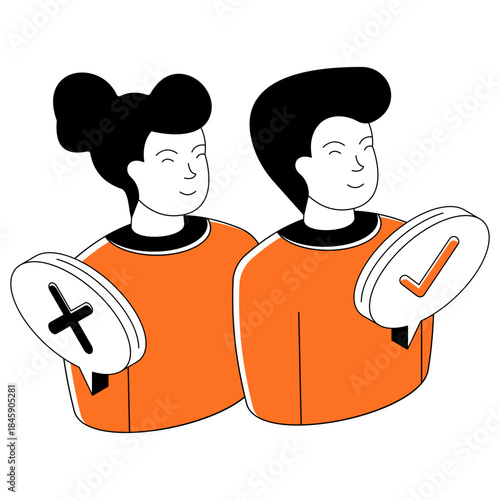 Modern design illustration of selected candidate