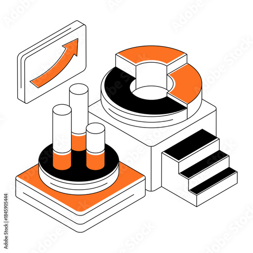 An eye catching design illustration of business progress
