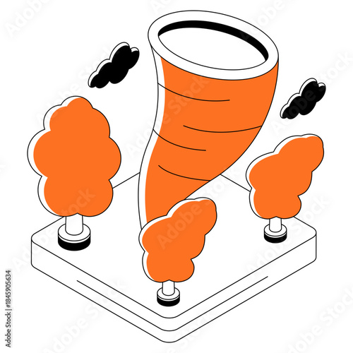 Whirlwind illustration, editable vector