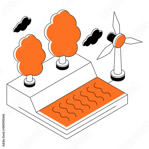 Modern design illustration of renewable energy