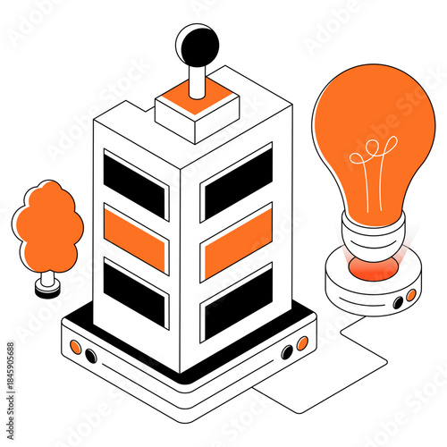 An eye catching design illustration of sustainable building